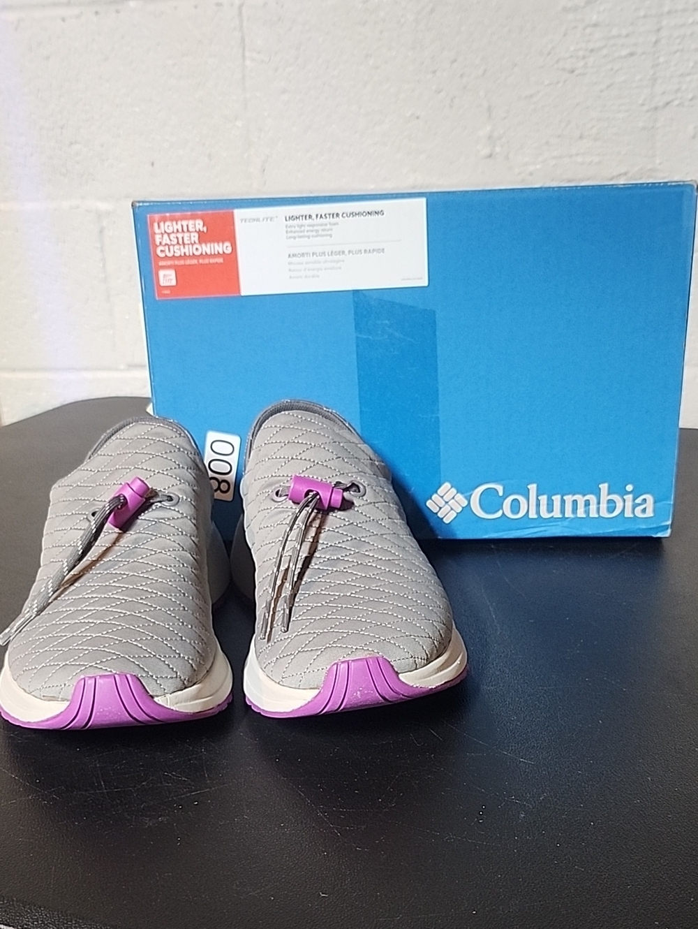 Columbia Women's Wildone Moc Gray Slip-On Sneakers with Pink Accents
